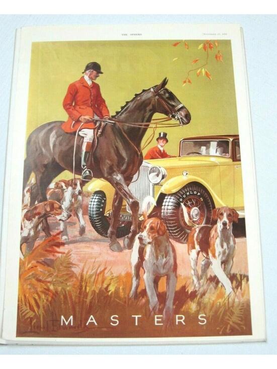 Other - Vintage 1933 Dunlop Tire Automobile MASTERS Sphere Magazine Advertisement RARE